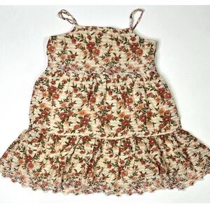 American Eagle Dress Women’s Large Floral Spaghetti Strap Beige Summer
